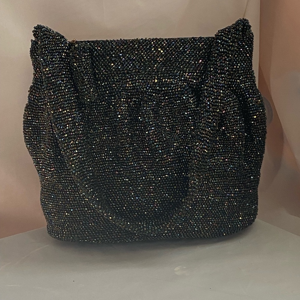 Elegant Black Beaded Women's Bag